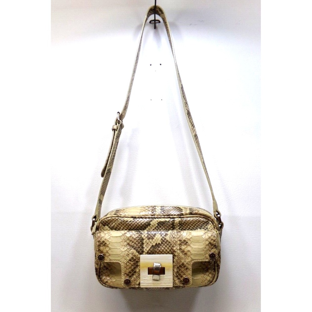 Johnston & Murphy Snake Skin Look Embossed Crossbody‎  Purse